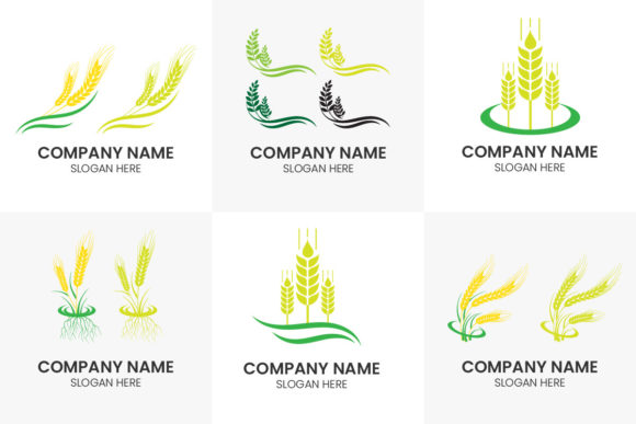 Agriculture Wheat Logo Design Set: Crafting Authentic Brand Identity