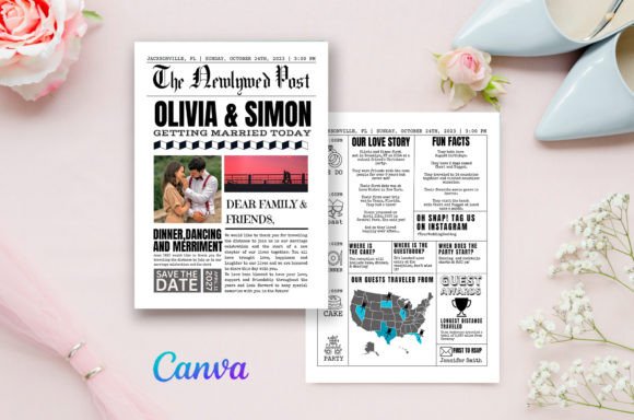 Create a Unique Wedding Keepsake with a Newspaper Wedding Program Template