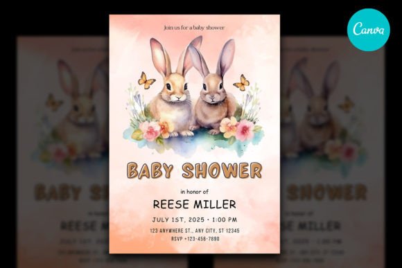 Editable Bunny Baby Shower Invitation: Instant Digital Charm