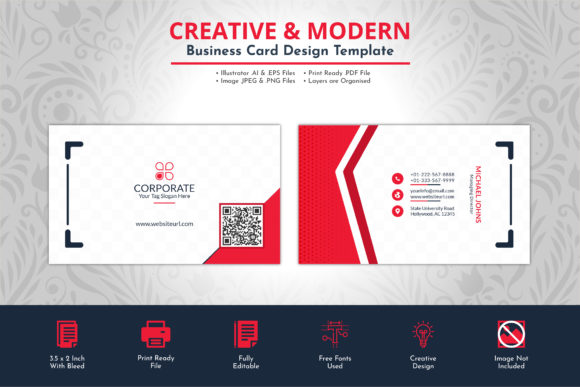 Modern Red Professional Business Card: Make a Bold First Impression
