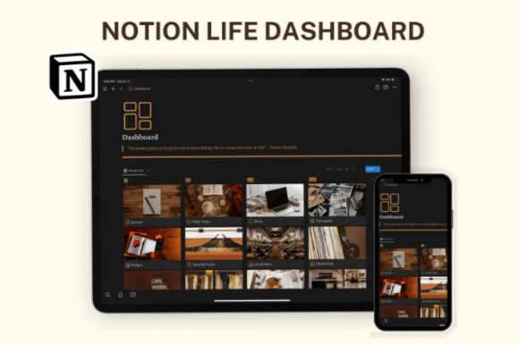 Notion Template, Notion Life Planner: Your Minimalist Command Center