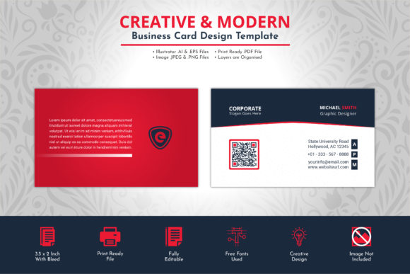 Professional Visiting Card Design Vector Template