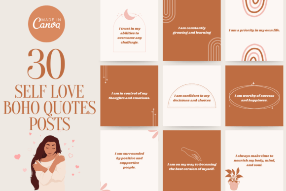 Self Love Affirmation Boho Quotes for Social Media